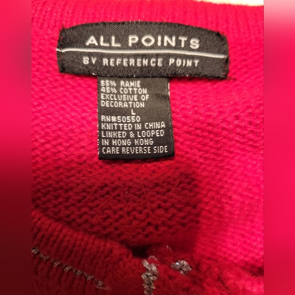 All POINTS Festive Red Holiday Christmas Sweater Vest Large - Picture 4 of 4